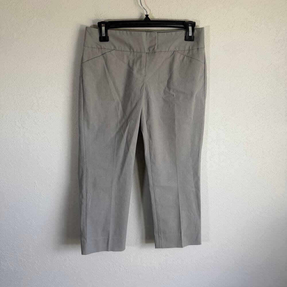 The Limited Exact Stretch Gray Flat Front Straight Leg Cropped Pants Womens 0